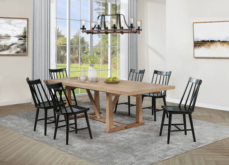 Main view of Middleton Natural Brown Black Extension Leaf Dining Room Set dining room furniture