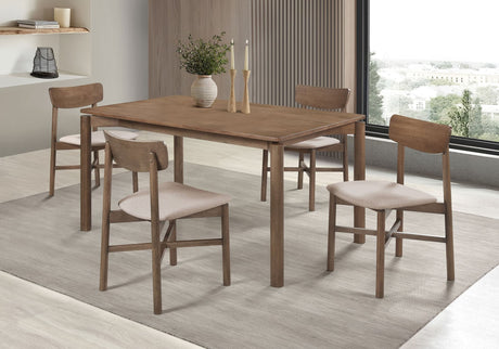 main view of Parkridge Brown 59-inch wood dining table with chairs