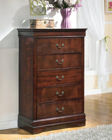 Alisdair dark brown chest of drawers angled view
