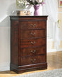 Alisdair dark brown chest of drawers angled view
