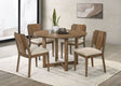 front view of Crestmore Walnut 46-inch round wood dining room set
