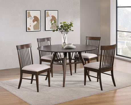 Everton Round 53-inch Dining Room Set main view with table and 4 chairs