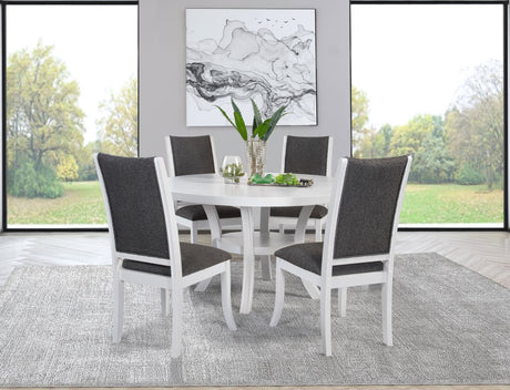 Judd Pearl White 54-inch Round Wood Dining Room Set main view