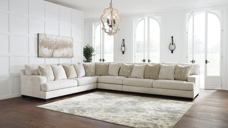 Rawcliffe Parchment Chenille 4-Piece Sectional main front view
