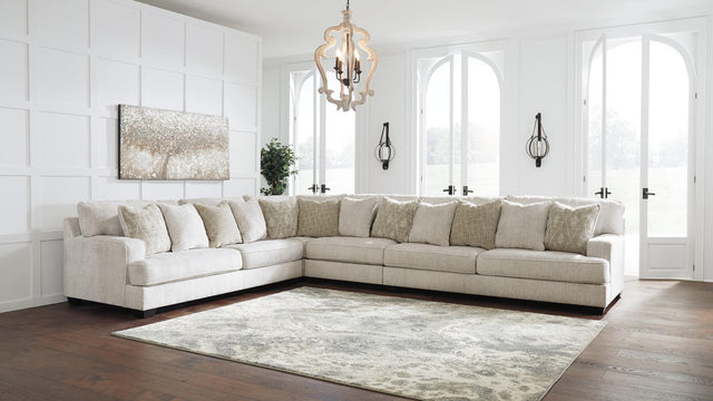 Rawcliffe Parchment Chenille 4-Piece Sectional main front view