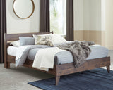 Calverson Mocha Full Panel Platform Bed front angle view