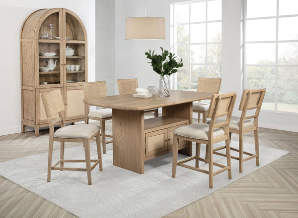 Main view of Kailani Beige Oak Wood Counter Height Dining Set