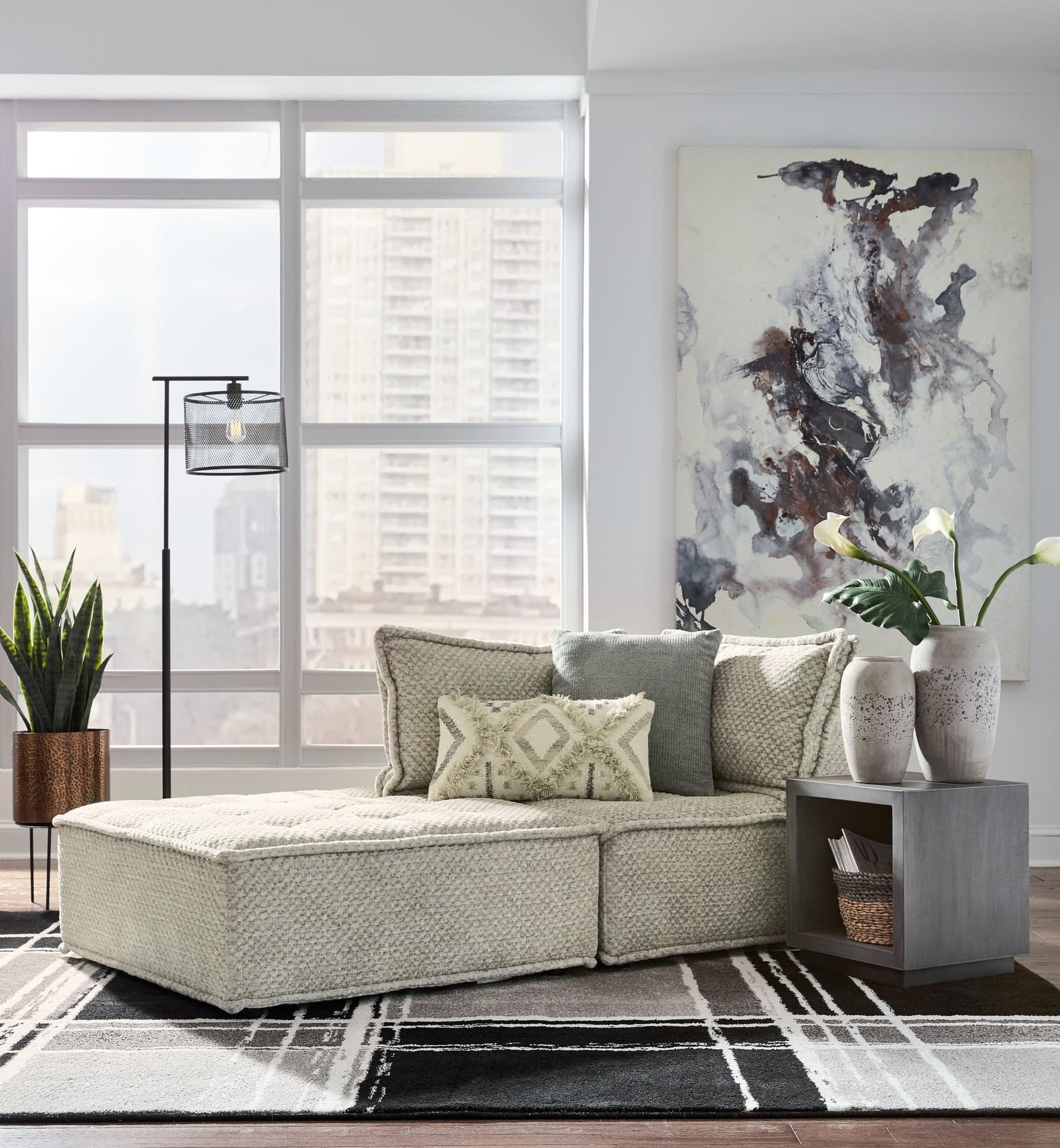 Bales Taupe 2-Piece Modular Sectional Sofa main front view