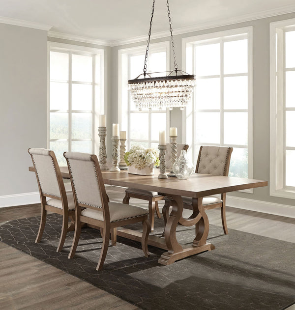 Brockway Brown Extension Leaf Dining Room Set main view with chairs