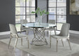Irene Gray Round Glass Top Dining Set dining table and chairs main view