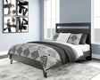 Finch Queen Panel Platform Bed black and brown front angle