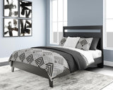 Finch Queen Panel Platform Bed black and brown front angle
