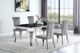 Main view of Carone Black Grey 81-inch Rectangular Glass Dining Room Set with table and 4 chairs