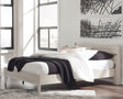 Socalle Natural Oak Queen Panel Platform Bed front angle view