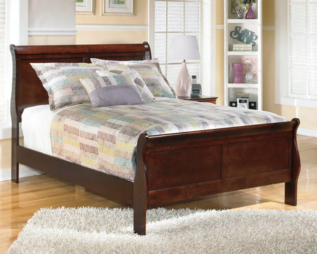 Alisdair Dark Brown Full Sleigh Bed front angle