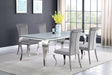 Carone white gray rectangular glass dining table with four side chairs main view