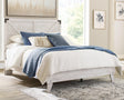 Shawburn Queen Crossbuck Panel Platform Bed in white and dark charcoal gray - angle view