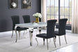 main view of Carone White Black II 81-inch Rectangular Glass Dining Room Set