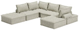 Front view of Bales Taupe 6-Piece Modular Sectional Sofa