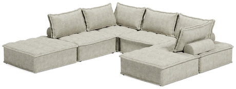 Front view of Bales Taupe 6-Piece Modular Sectional Sofa