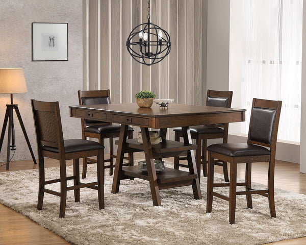 Main view of Dewey Walnut Rectangular Dining Room Set dining table and chairs