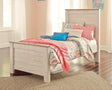 Willowton Whitewash Twin Panel Bed front view
