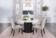 main view of Sherry Sand Round Marble Top Dining Room Set dining room furniture