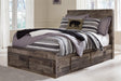 Derekson Multi Gray Full Storage Panel Bed side view