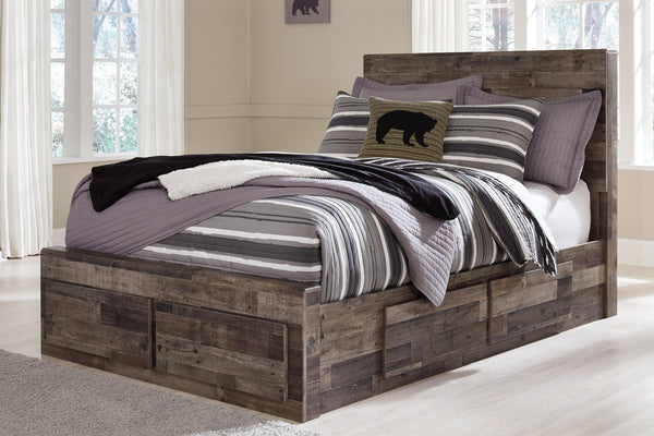 Derekson Multi Gray Full Storage Panel Bed side view