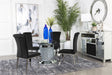 Ellie Black Mirrored Pedestal Dining Room Set main view