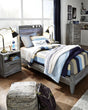 Baystorm Gray Twin Panel Bed - Front angle view