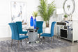 Ellie teal mirrored pedestal dining room set main view