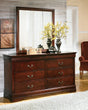 Alisdair dark brown dresser and mirror full view