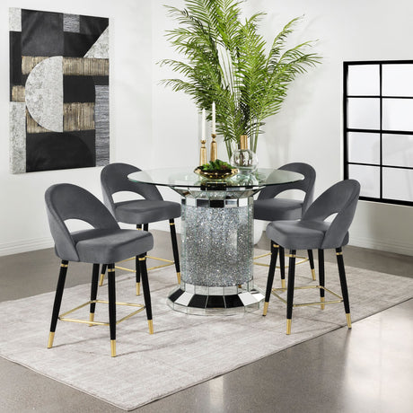 Ellie Grey Mirrored Counter Height Dining Table main view