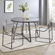 Jillian Black Nickel Round Mirror Top Dining Set main angle