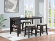Elliston Dark Grey counter height dining set front view