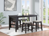 Elliston Dark Grey counter height dining set front view