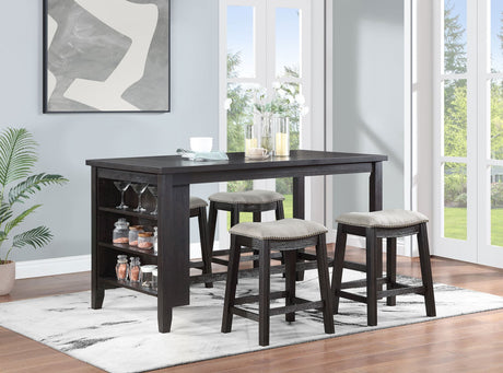 Elliston Dark Grey counter height dining set front view