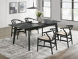 Crestmont black extension leaf dining room set main view