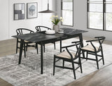 Crestmont black extension leaf dining room set main view