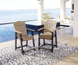 Fairen Trail black and driftwood outdoor counter height bar stool front view