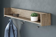 Oliah Natural Wall-Mounted Coat Rack with Shelf front view