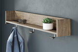 Oliah Natural Wall-Mounted Coat Rack with Shelf front view