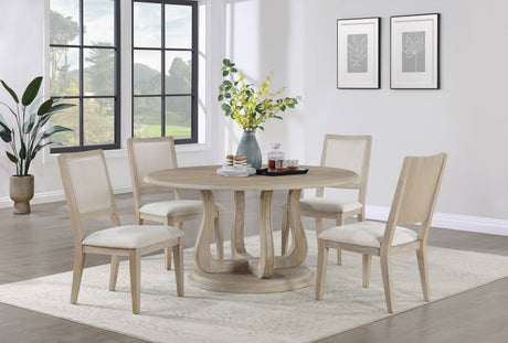 Trofello Whitewash Round Dining Room Set main view