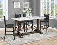Main view of Aldrich Cappuccino white marble counter height dining set