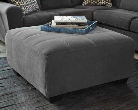 Ambee Slate chenille oversized accent ottoman, front angle