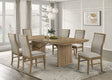 Adina Light Brown Extension Dining Table set with 6 side chairs