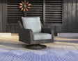 Elite Park gray outdoor swivel lounge chair front angle