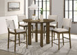 Ottowa Brown Round Counter Height Dining Set front view with table and four chairs