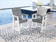 Transville gray and white outdoor counter height bar stool front view